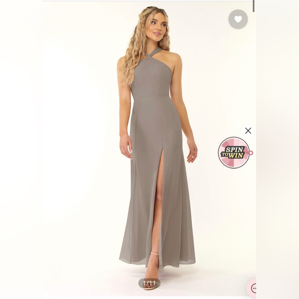 AZAZIE RUE
A-Line Pleated Chiffon Floor-Length Dress Taupe A6